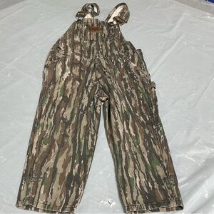 Kids Camouflage Utility Overalls in Brown & Green